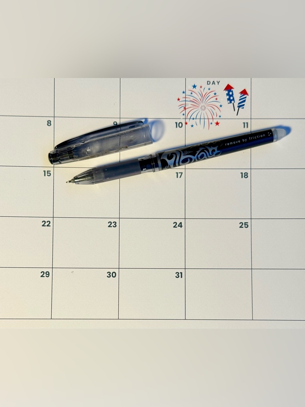 Pilot FriXion Point Erasable Pen * Gray Ink * Black Tribal Design Refillable